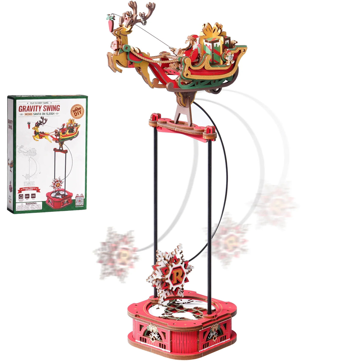 The Midnight Run — Santa Sleigh Pendulum Kit, assembled — 141-piece kit