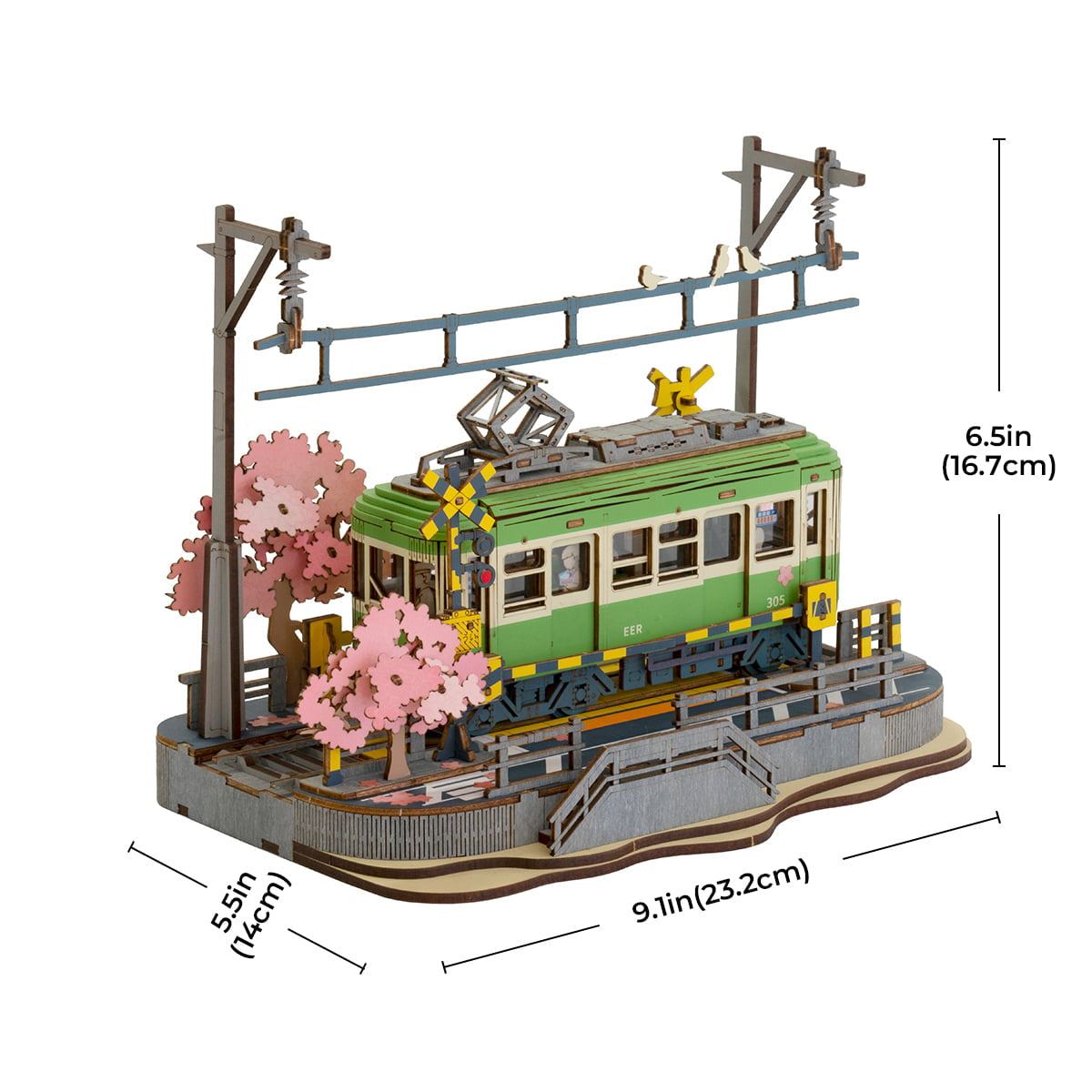 Densha: Sakura Tram Wooden Model Kit, photo 7 of 8