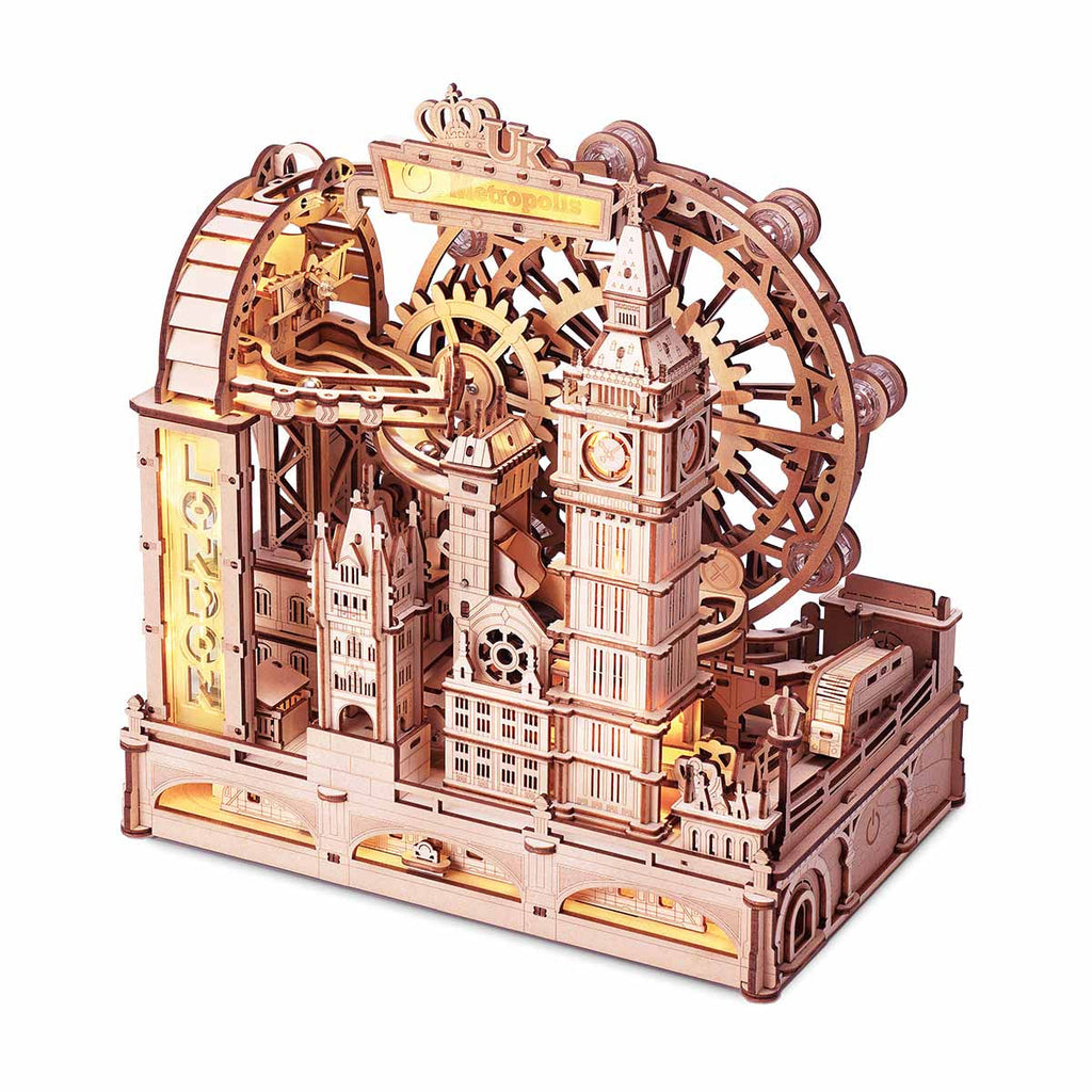 The London Circuit: Wooden Marble Run Kit with LED Lights, photo 8 of 8