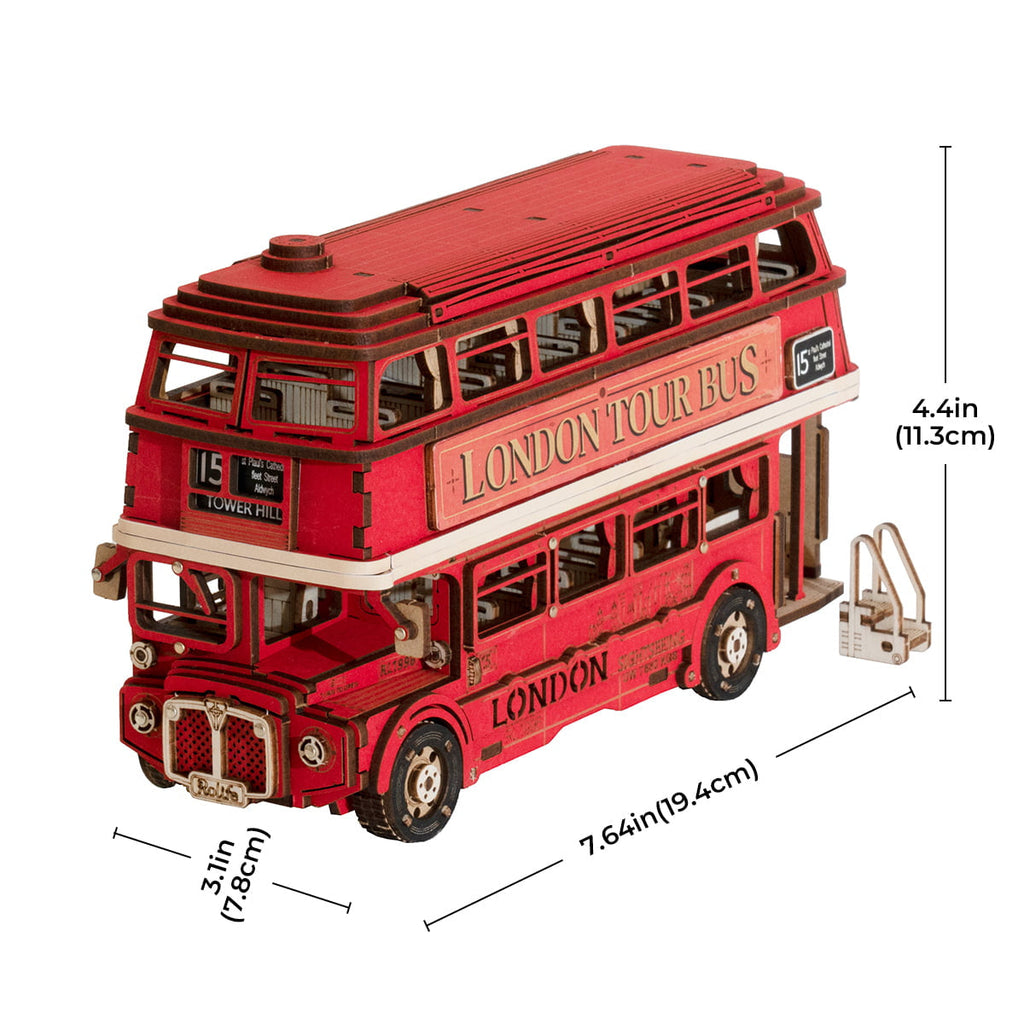 The Hop-On: London Bus Wooden Model Kit, photo 2 of 7