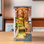 The Riverbank: Sakura Book Nook Kit with LED, assembled: 340-piece kit