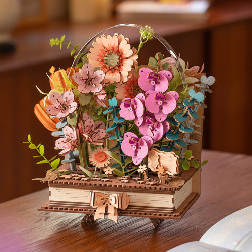Anthology: Wooden Flower Book Bouquet Kit, assembled, 552-piece kit
