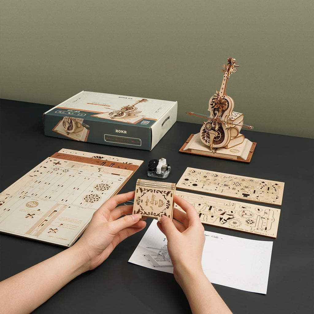 199 laser-cut parts on numbered sheets before assembly