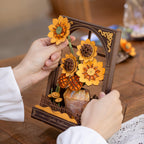 The Golden Hour: Wooden Sunflower Kit with LED, 266 Pieces