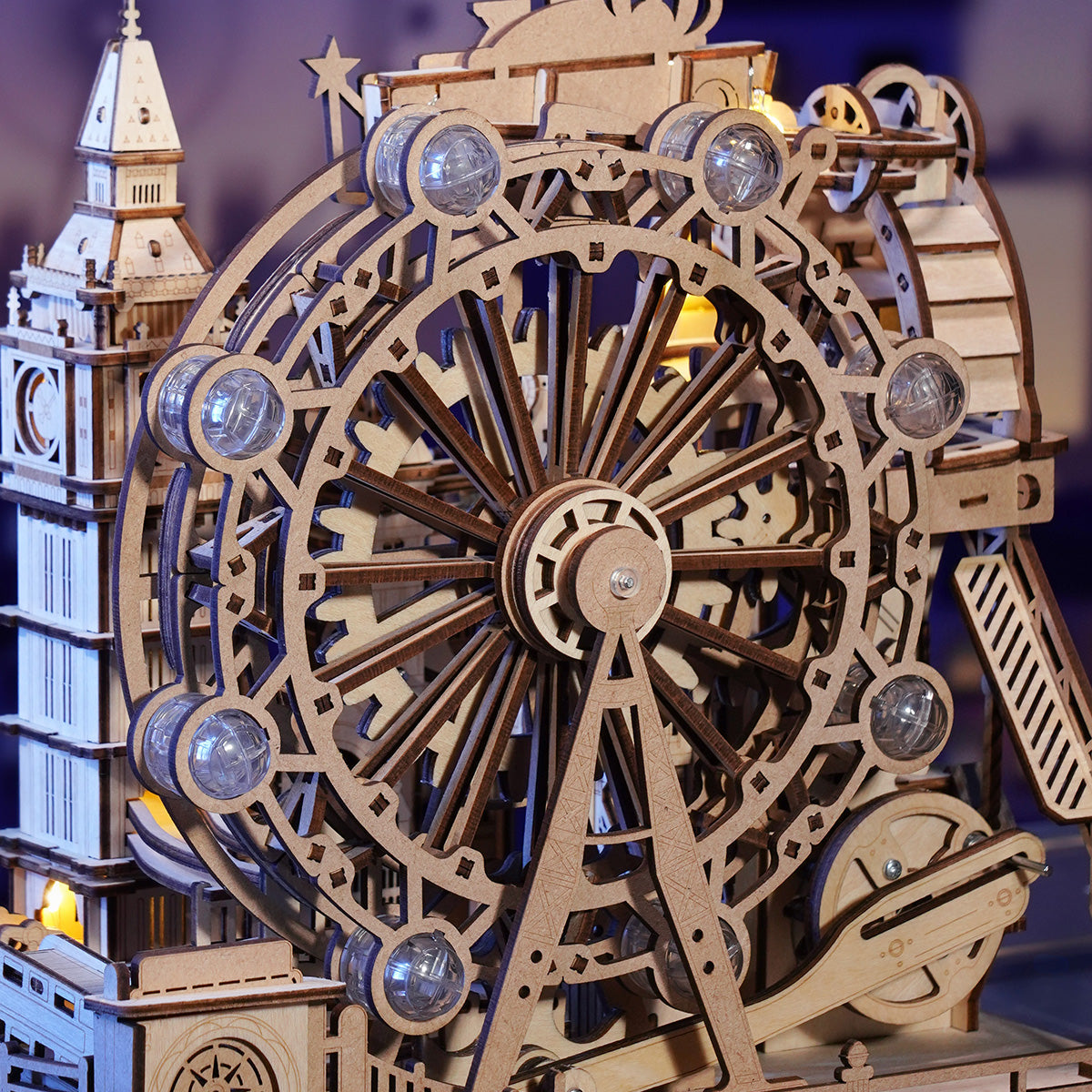 The London Circuit: Wooden Marble Run Kit with LED Lights, photo 4 of 8
