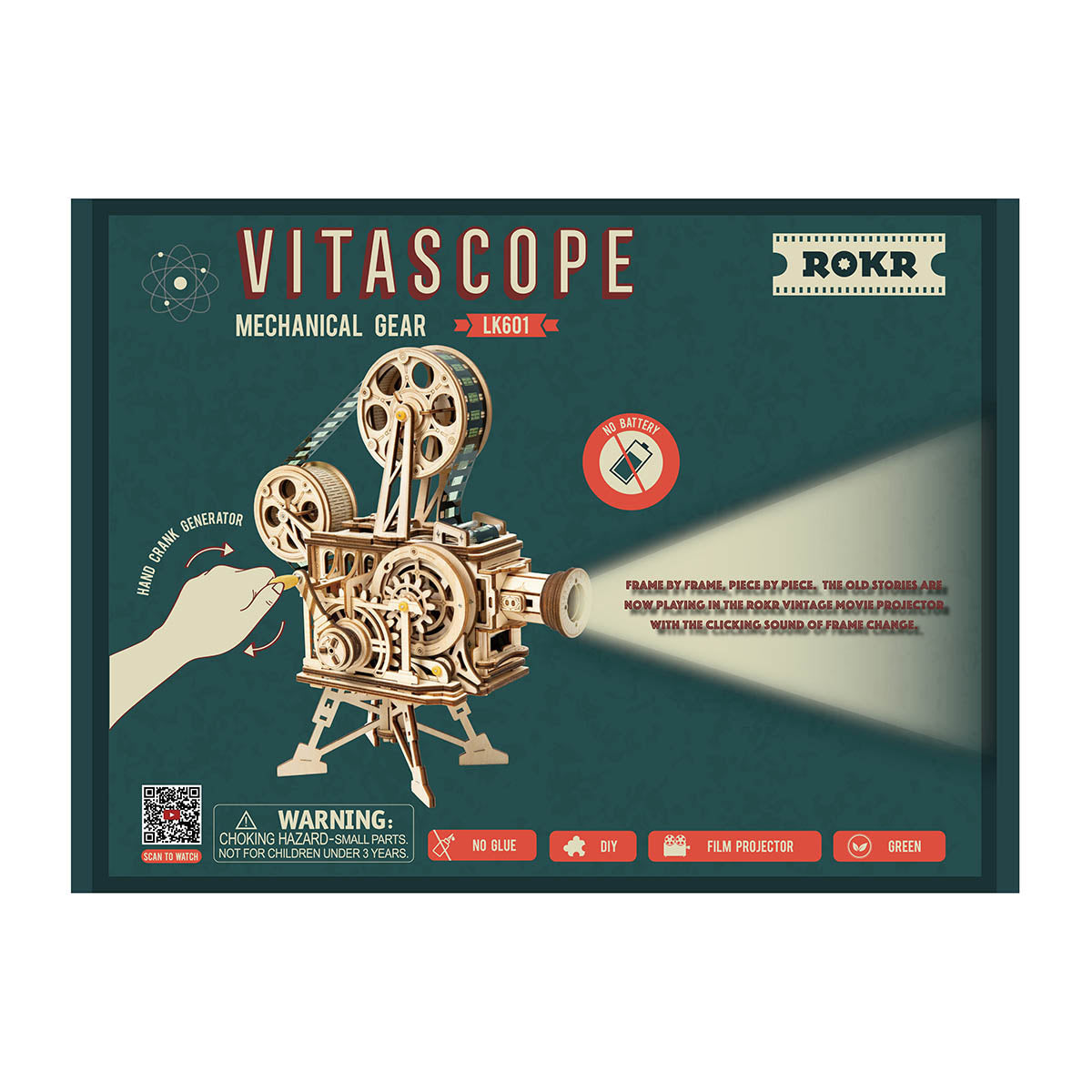 The Flicker: Hand-Cranked Wooden Projector Kit, photo 8 of 8