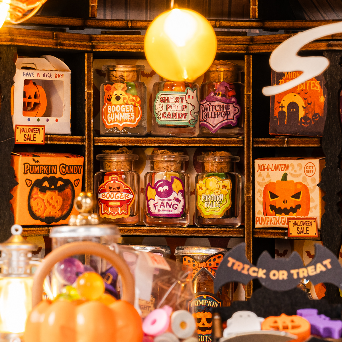 Close-up of the haunted miniature details