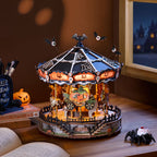 The Phantom Waltz haunted carousel music box, fully assembled