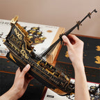 The Pirate's Fortune: 3D Wooden Ship Model Kit, 603 Pieces