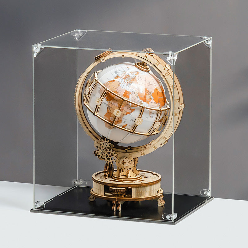 Display Case for Model Kits: 10.7 × 8.4 × 12 in Interior, assembled