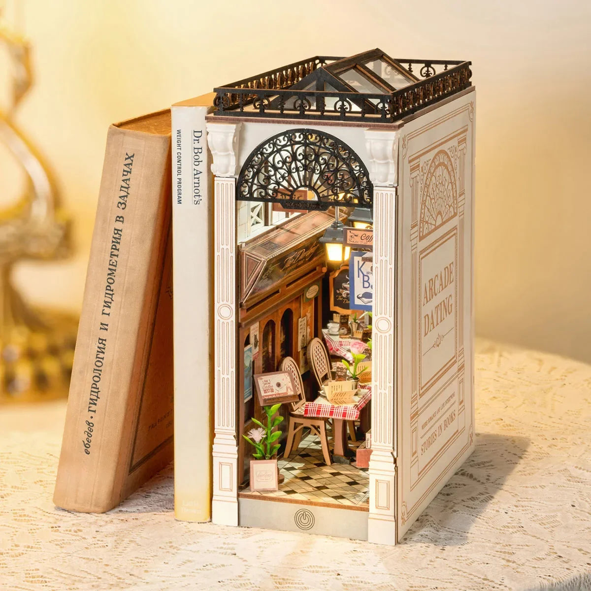 The Passage: Arcade Book Nook Kit with LED, assembled: 148-piece kit