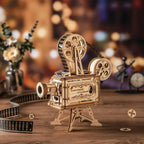 The Flicker: Hand-Cranked Wooden Projector Kit, assembled: 183-piece kit