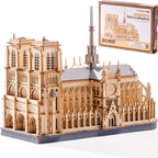 The Long Work: Notre-Dame Wooden Model Kit, assembled: 330-piece kit