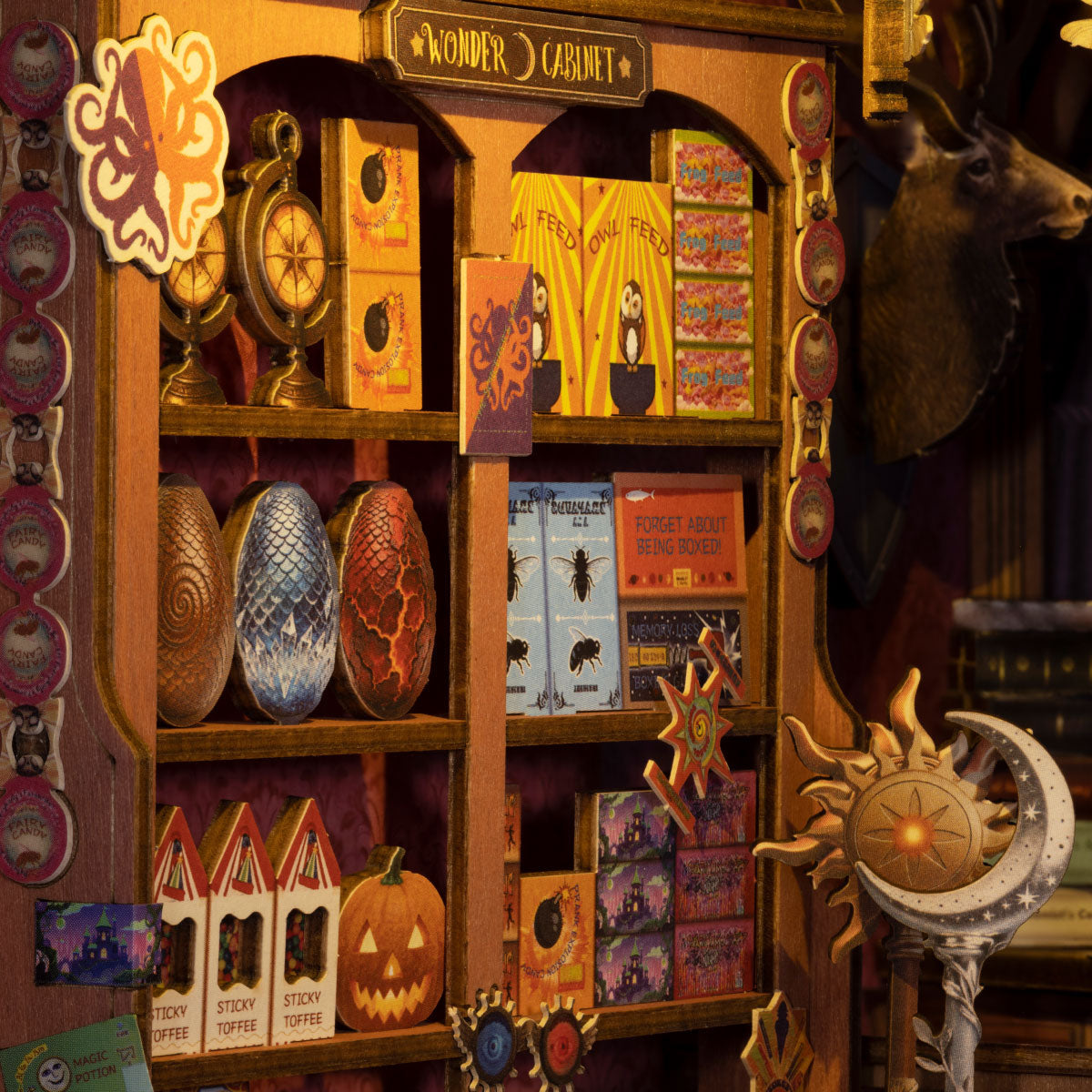 Spellbooks and dragon eggs on the upper floor