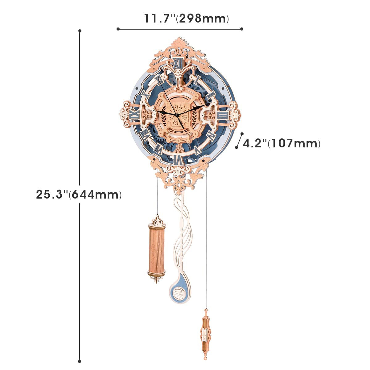 Escapement: Wooden Pendulum Wall Clock Kit, photo 2 of 8