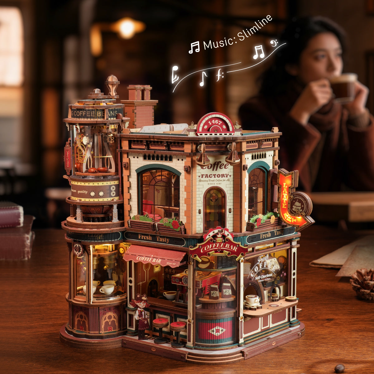 Laser-cut wooden sheets of the 593-piece kit