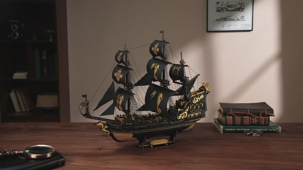 The Pirate's Fortune: 3D Wooden Ship Model Kit, 603 Pieces