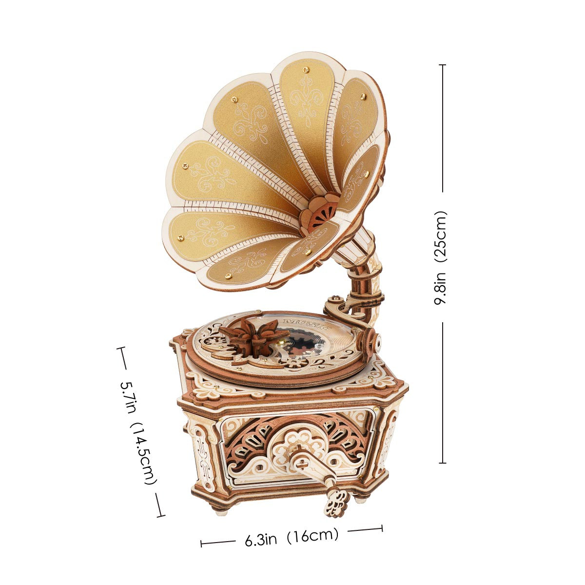 The Encore: Wooden Gramophone Music Box Kit, photo 6 of 7