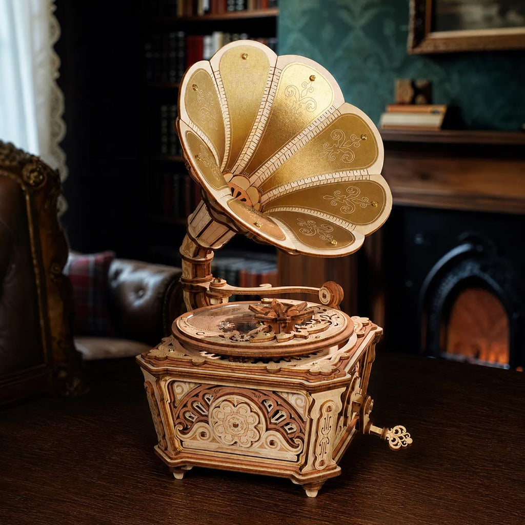 The Encore: Wooden Gramophone Music Box Kit, photo 3 of 7