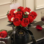 Nine Roses: Wooden Rose Bouquet Kit, assembled, 315-piece kit