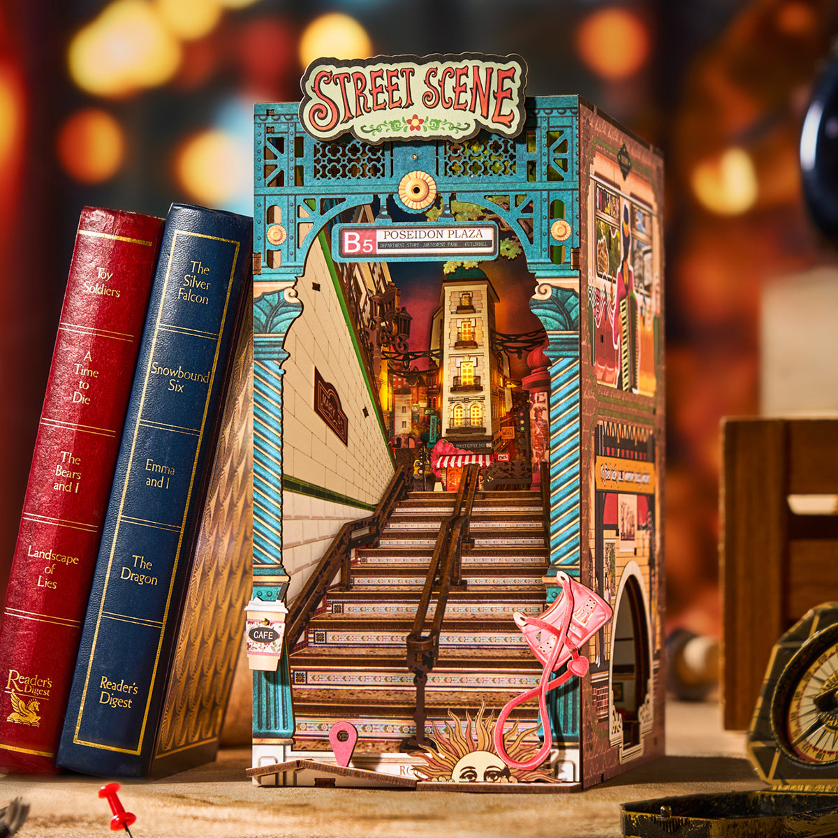 Street Level: Subway Book Nook Kit with LED, assembled: 196-piece kit